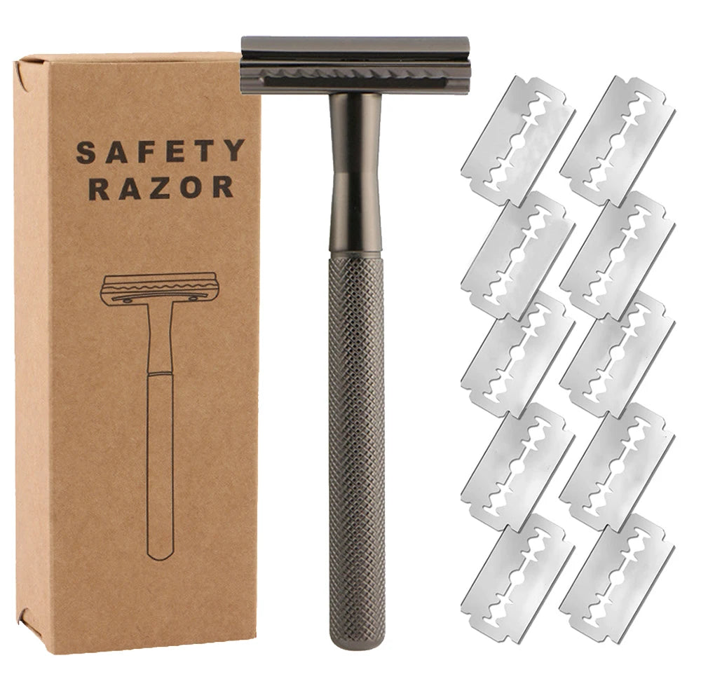 Safety Razor with Brass Weighted Handle