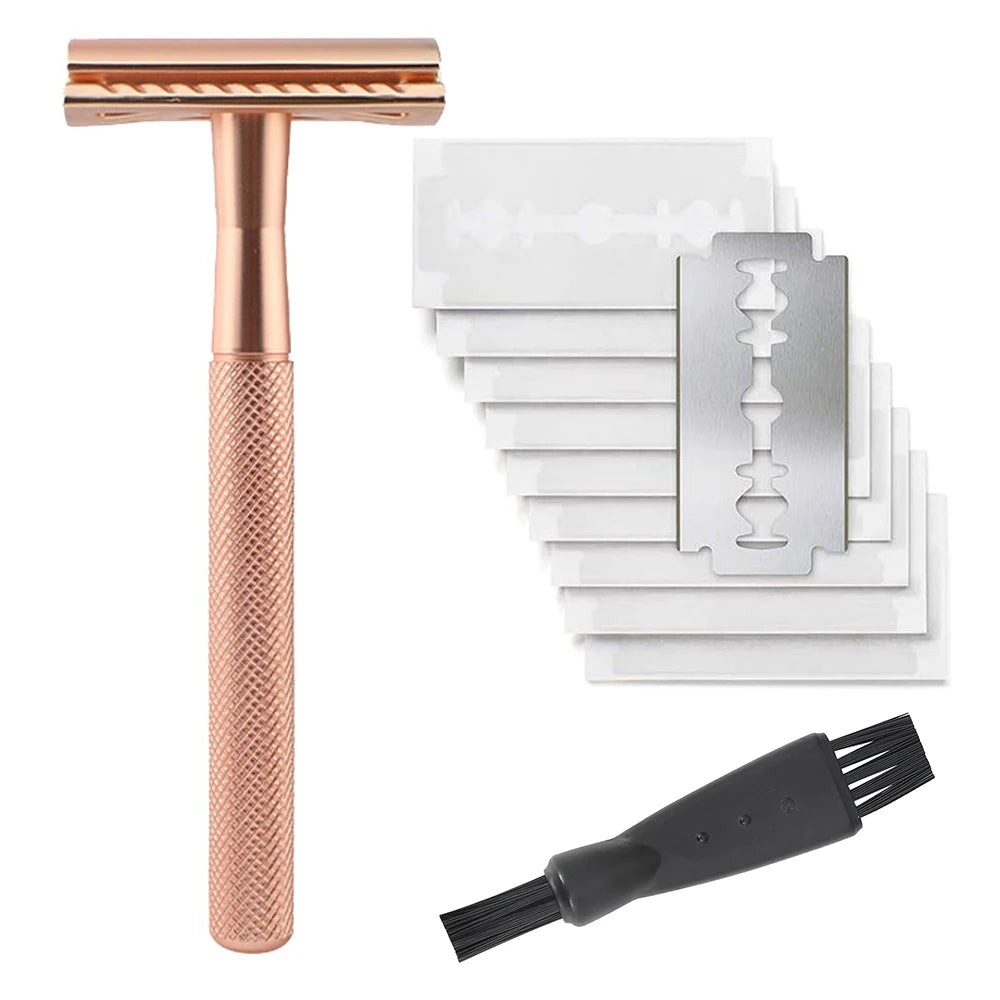 Safety Razor with Brass Weighted Handle