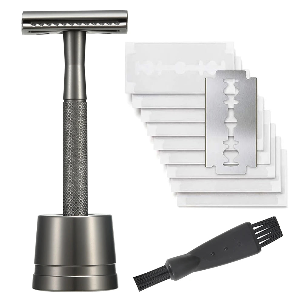 Safety Razor with Brass Weighted Handle